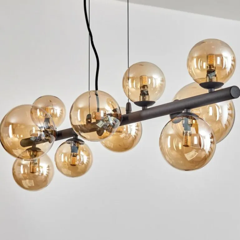 Chehalis Boule lumineuse, Suspension Ambre, 10 lumières