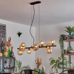 Chehalis Boule lumineuse, Suspension Ambre, 10 lumières