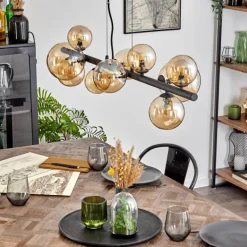 Chehalis Boule lumineuse, Suspension Ambre, 10 lumières