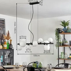 Chehalis Boule lumineuse, Suspension Blanc, 10 lumières