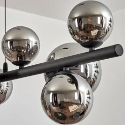 Chehalis Boule lumineuse, Suspension Chrome, Fumé, 10 lumières