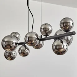 Chehalis Boule lumineuse, Suspension Chrome, Fumé, 10 lumières