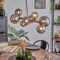 Chehalis Boule lumineuse, Suspension Fumé, 8 lumières