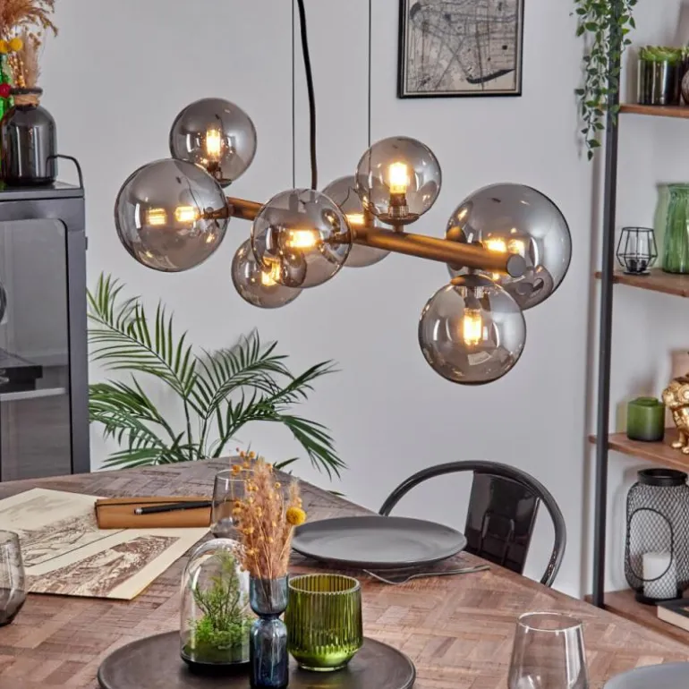 Chehalis Boule lumineuse, Suspension Fumé, 8 lumières