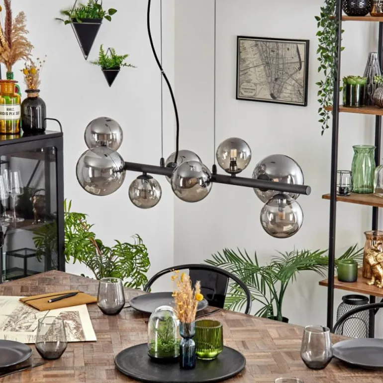Chehalis Boule lumineuse, Suspension Fumé, 8 lumières