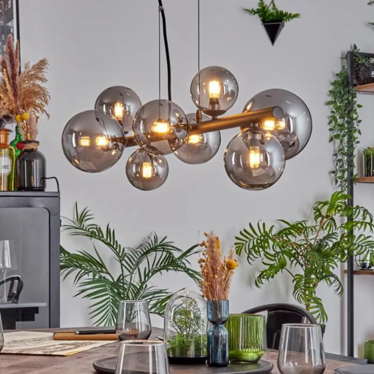 Chehalis Boule lumineuse, Suspension Fumé, 8 lumières