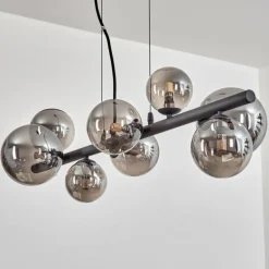 Chehalis Boule lumineuse, Suspension Fumé, 8 lumières