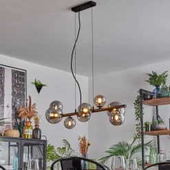 Chehalis Boule lumineuse, Suspension Fumé, 8 lumières