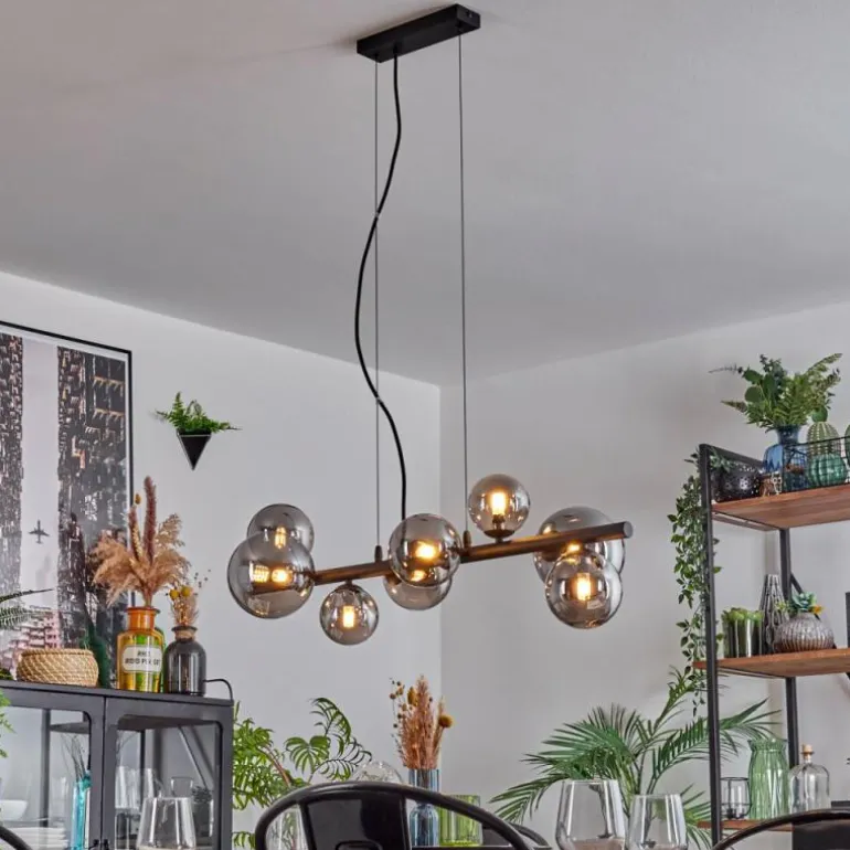 Chehalis Boule lumineuse, Suspension Fumé, 8 lumières