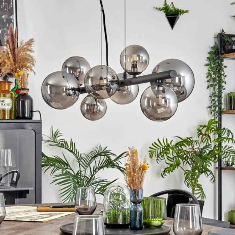 Chehalis Boule lumineuse, Suspension Fumé, 8 lumières