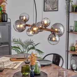 Chehalis Boule lumineuse, Suspension Clair, Fumé, 8 lumières