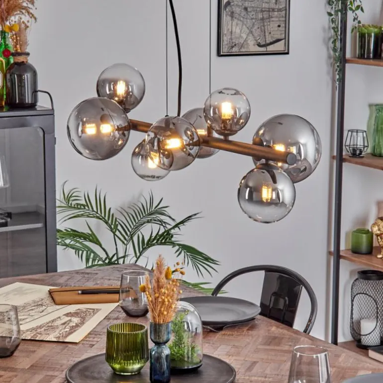 Chehalis Boule lumineuse, Suspension Clair, Fumé, 8 lumières