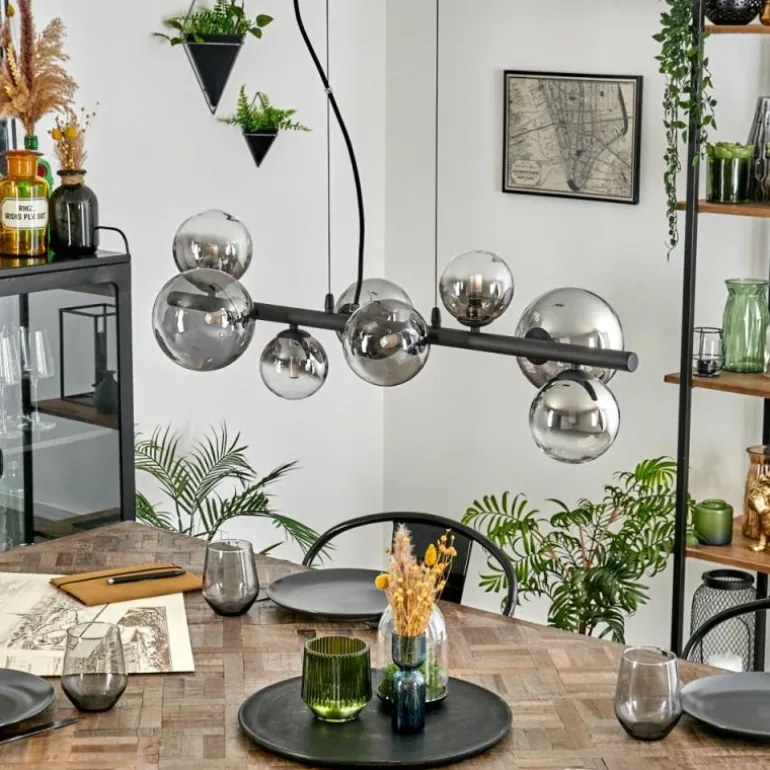 Chehalis Boule lumineuse, Suspension Clair, Fumé, 8 lumières