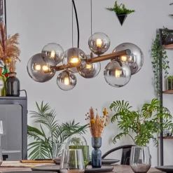 Chehalis Boule lumineuse, Suspension Clair, Fumé, 8 lumières
