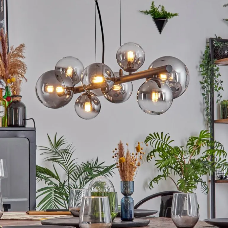 Chehalis Boule lumineuse, Suspension Clair, Fumé, 8 lumières