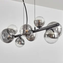Chehalis Boule lumineuse, Suspension Clair, Fumé, 8 lumières