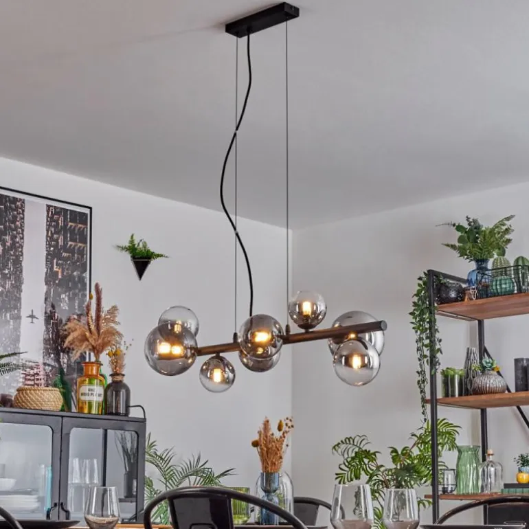 Chehalis Boule lumineuse, Suspension Clair, Fumé, 8 lumières