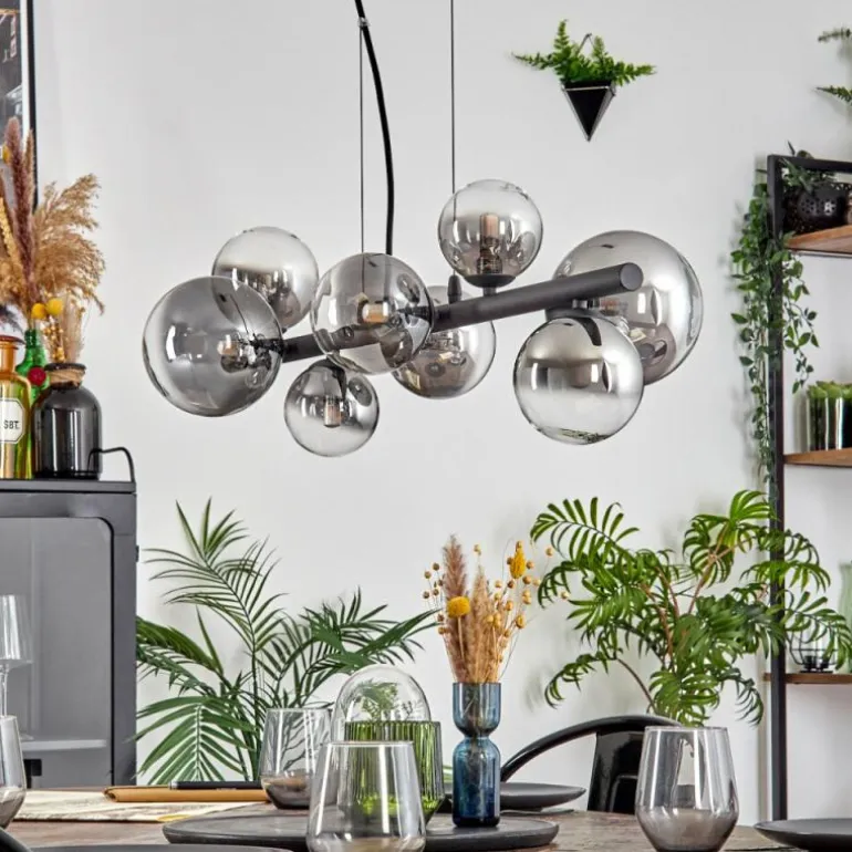 Chehalis Boule lumineuse, Suspension Clair, Fumé, 8 lumières