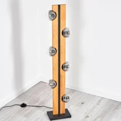Chehalis Boule lumineuse, Lampadaire Écru, Noir, 6 lumières