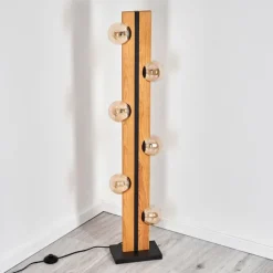 Chehalis Boule lumineuse, Lampadaire Écru, Noir, 6 lumières