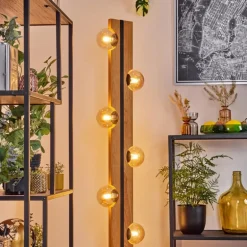 Chehalis Boule lumineuse, Lampadaire Écru, Noir, 6 lumières