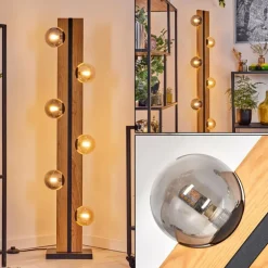 Chehalis Boule lumineuse, Lampadaire Écru, Noir, 6 lumières