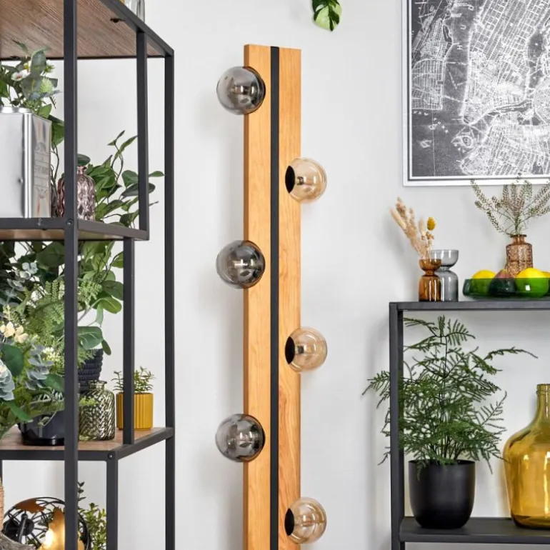 Chehalis Boule lumineuse, Lampadaire Écru, Noir, 6 lumières