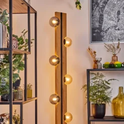 Chehalis Boule lumineuse, Lampadaire Écru, Noir, 6 lumières