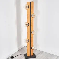 Chehalis Boule lumineuse, Lampadaire Écru, Noir, 6 lumières