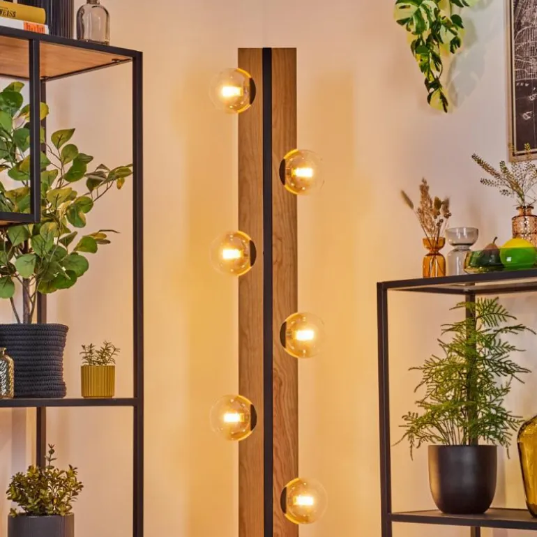 Chehalis Boule lumineuse, Lampadaire Écru, Noir, 6 lumières