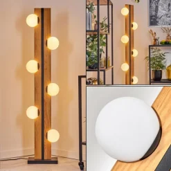 Chehalis Boule lumineuse, Lampadaire Écru, Noir, 6 lumières