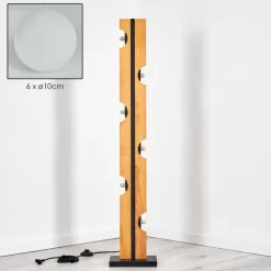 Chehalis Boule lumineuse, Lampadaire Écru, Noir, 6 lumières
