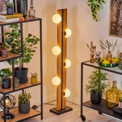 Chehalis Boule lumineuse, Lampadaire Écru, Noir, 6 lumières