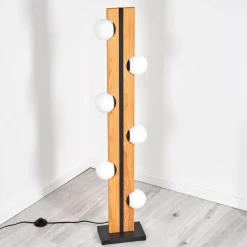 Chehalis Boule lumineuse, Lampadaire Écru, Noir, 6 lumières