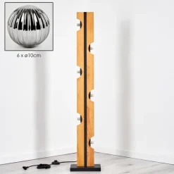 Chehalis Boule lumineuse, Lampadaire Écru, Noir, 6 lumières