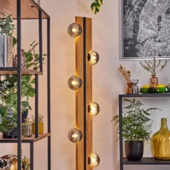 Chehalis Boule lumineuse, Lampadaire Écru, Noir, 6 lumières
