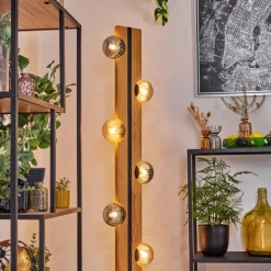 Chehalis Boule lumineuse, Lampadaire Écru, Noir, 6 lumières