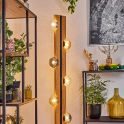 Chehalis Boule lumineuse, Lampadaire Écru, Noir, 6 lumières