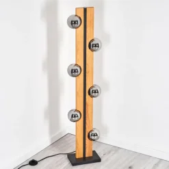 Chehalis Boule lumineuse, Lampadaire Écru, Noir, 6 lumières