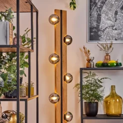 Chehalis Boule lumineuse, Lampadaire Écru, Noir, 6 lumières