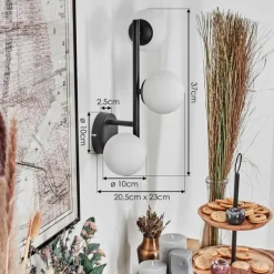 Chehalis Boule lumineuse, Applique murale Blanc, 3 lumières