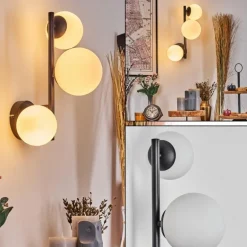 Chehalis Boule lumineuse, Applique murale Blanc, 3 lumières