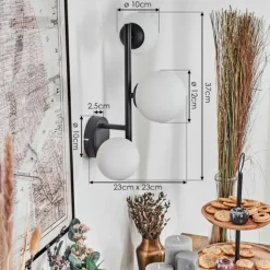 Chehalis Boule lumineuse, Applique murale Blanc, 3 lumières