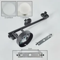 Chehalis Boule lumineuse, Applique murale Blanc, 3 lumières