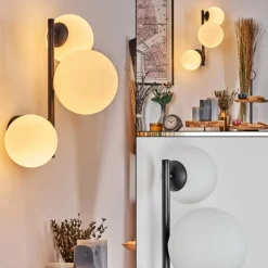 Chehalis Boule lumineuse, Applique murale Blanc, 3 lumières