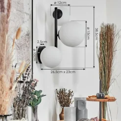 Chehalis Boule lumineuse, Applique murale Blanc, 3 lumières