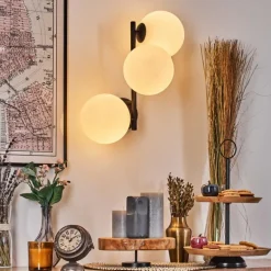 Chehalis Boule lumineuse, Applique murale Blanc, 3 lumières