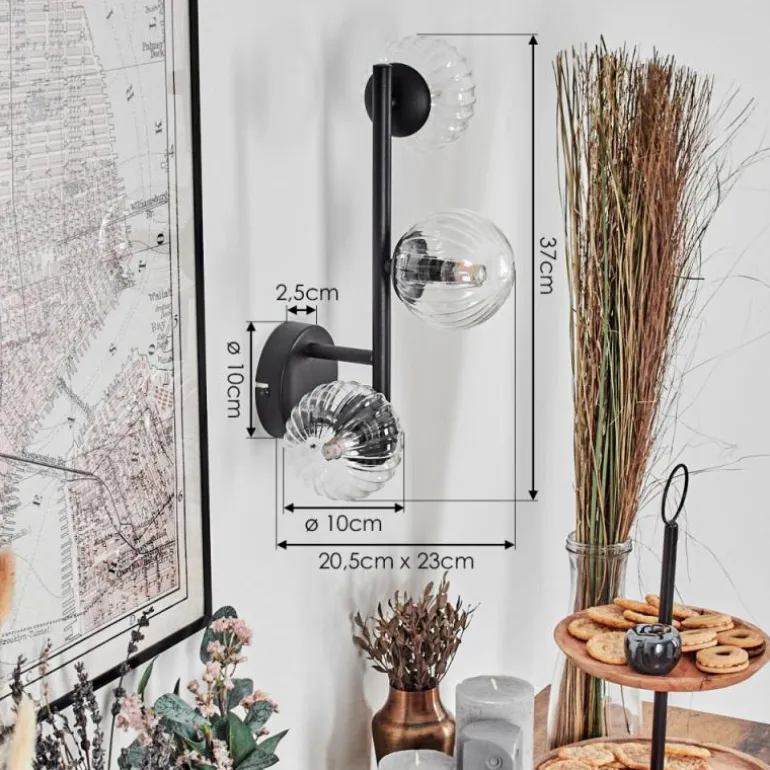 Chehalis Boule lumineuse, Applique murale Clair, 3 lumières