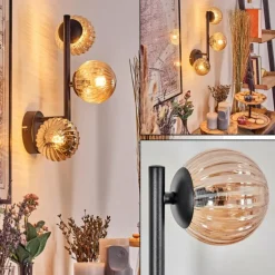 Chehalis Boule lumineuse, Applique murale Ambre, 3 lumières