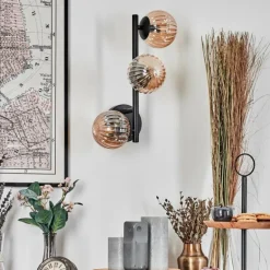Chehalis Boule lumineuse, Applique murale Ambre, 3 lumières